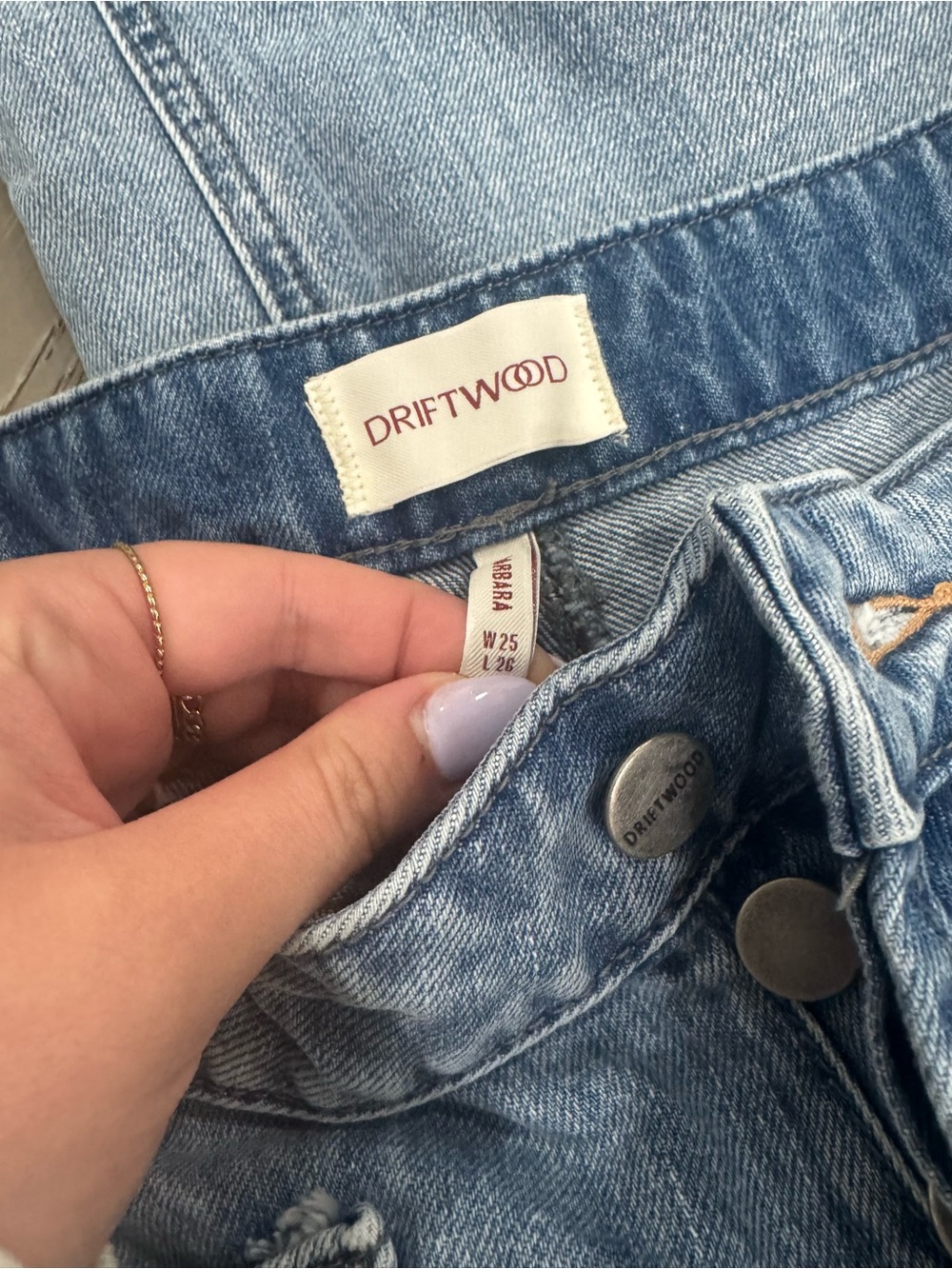 DRIFTWOOD Light Blue Embroidered Boyfriend Jeans - Picture 3 of 4